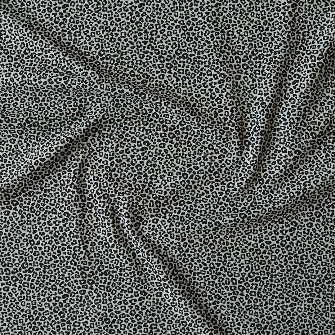 Dusty Mint Micro Leo Cotton Jersey Fabric, Oeko-Tex Certified