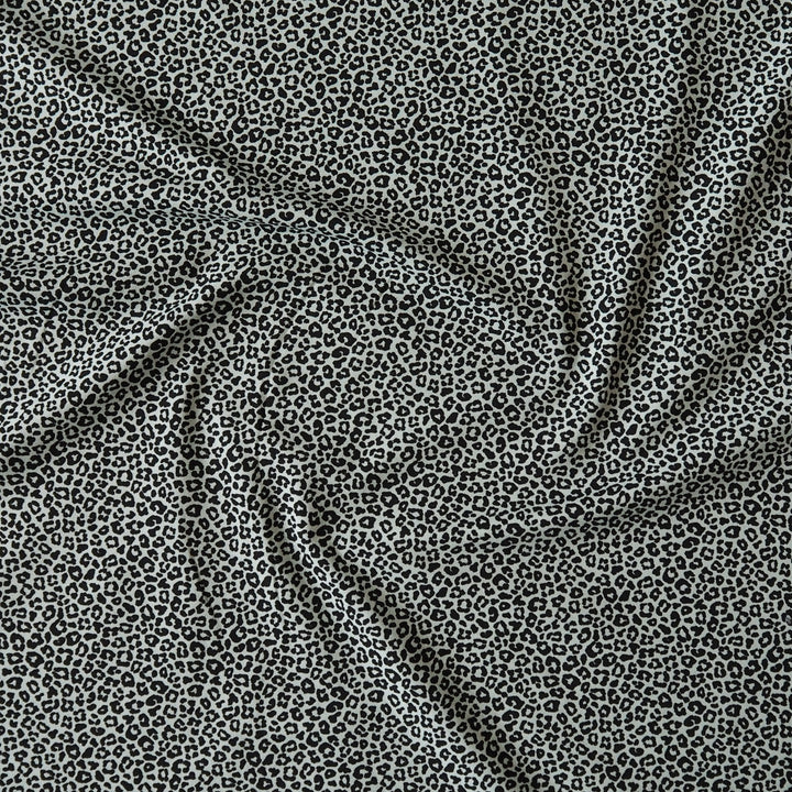 Dusty Mint Micro Leo Cotton Jersey Fabric, Oeko-Tex Certified