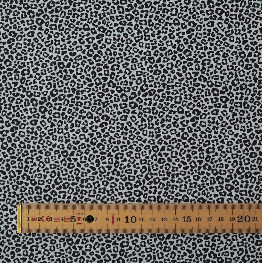 Pale Blue Micro Leo Cotton Jersey Fabric, Oeko-Tex Certified