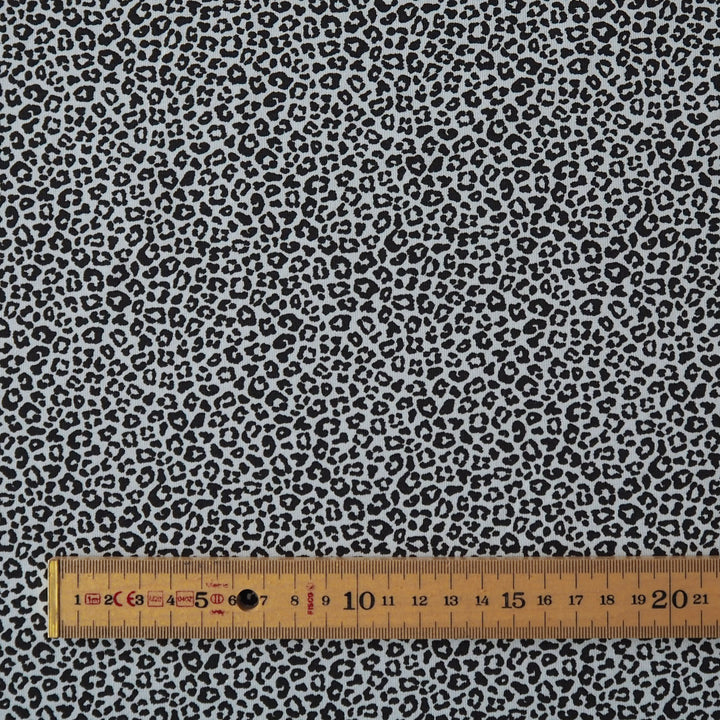 Pale Blue Micro Leo Cotton Jersey Fabric, Oeko-Tex Certified