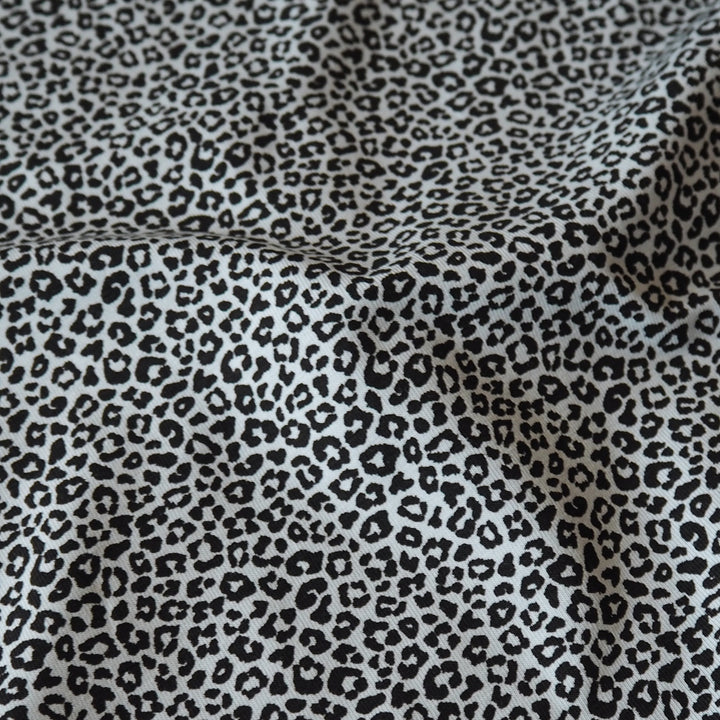 Pale Blue Micro Leo Cotton Jersey Fabric, Oeko-Tex Certified