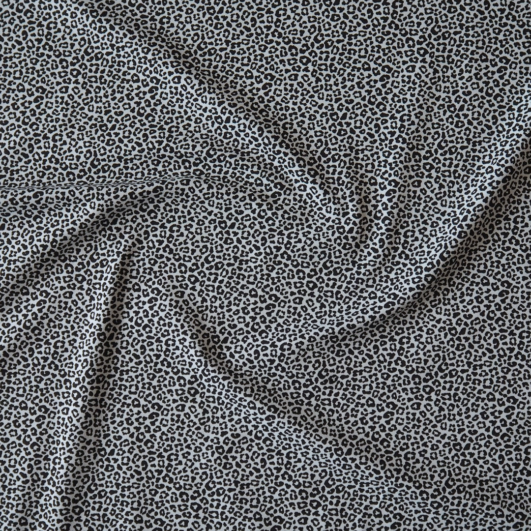 Pale Blue Micro Leo Cotton Jersey Fabric, Oeko-Tex Certified