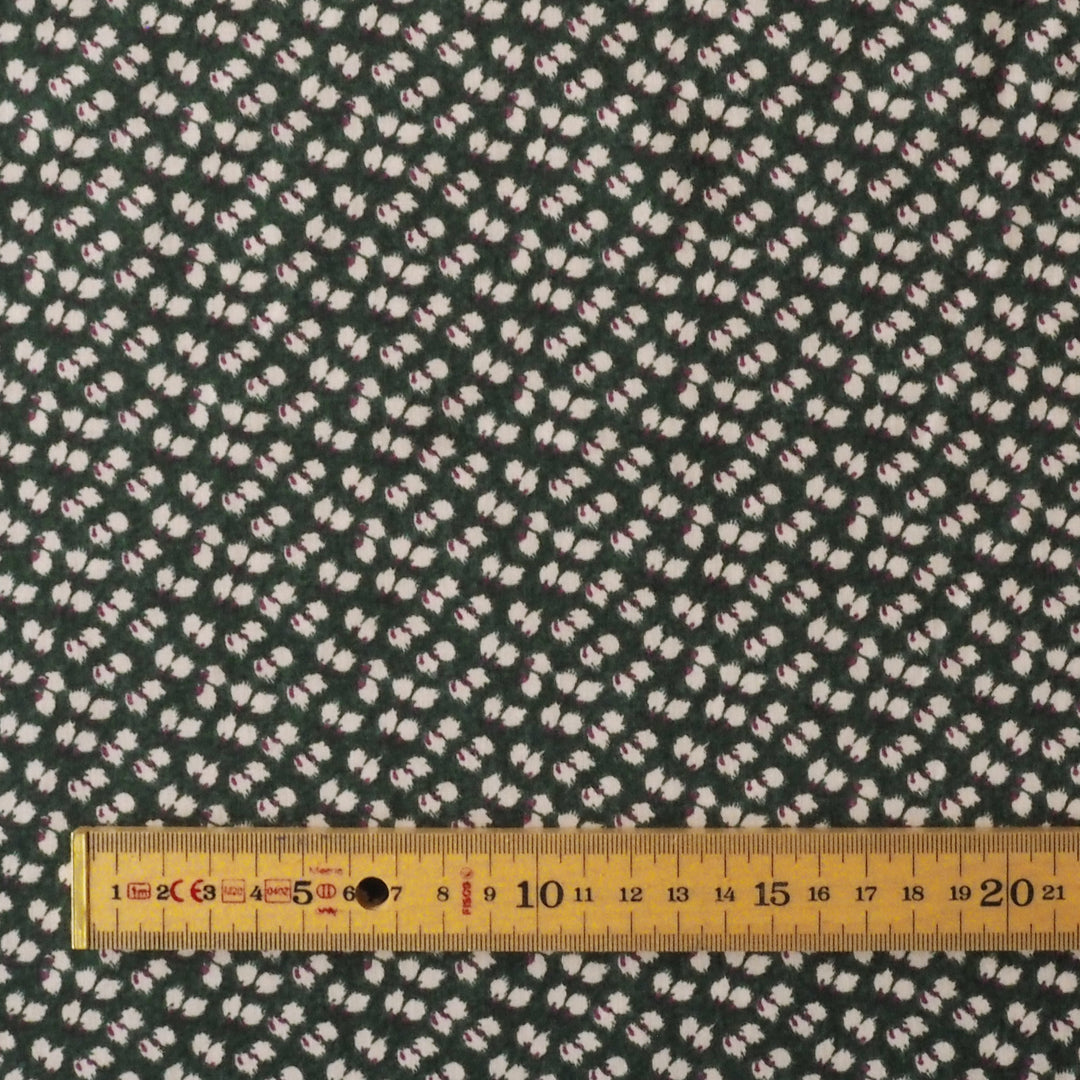 Flower Bud on Forest Viscose Fabric with Floral Print