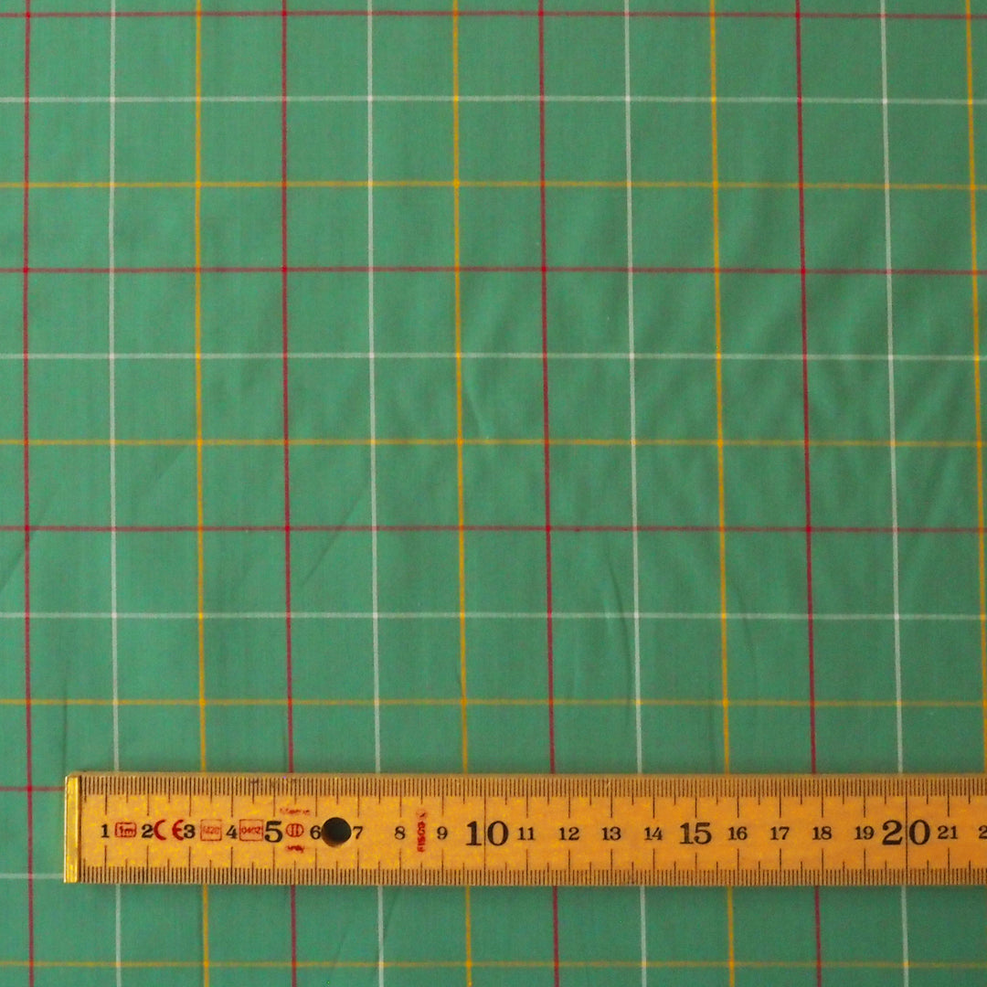 Green country Check Cotton Fabric for Dressmaking
