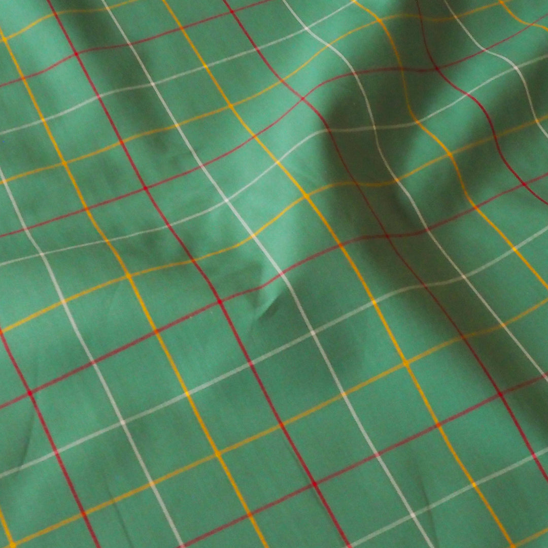 Green country Check Cotton Fabric for Dressmaking