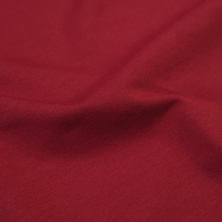 Ruby red cotton jersey fabric, oeko-tex certified