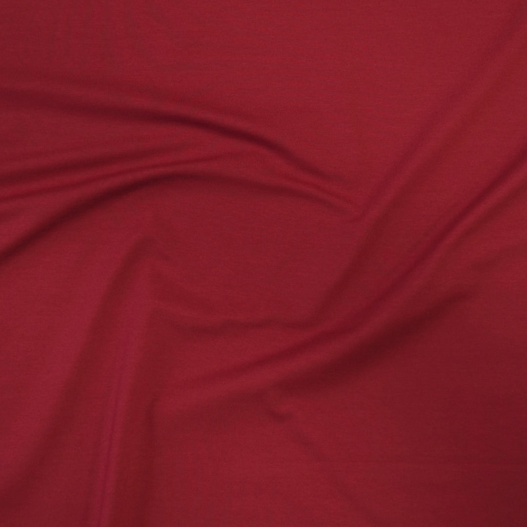 Ruby red cotton jersey fabric, oeko-tex certified