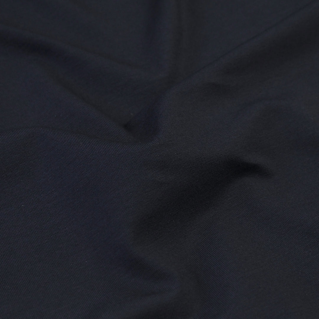 Ink navy blue cotton jersey fabric, oeko-tex certified