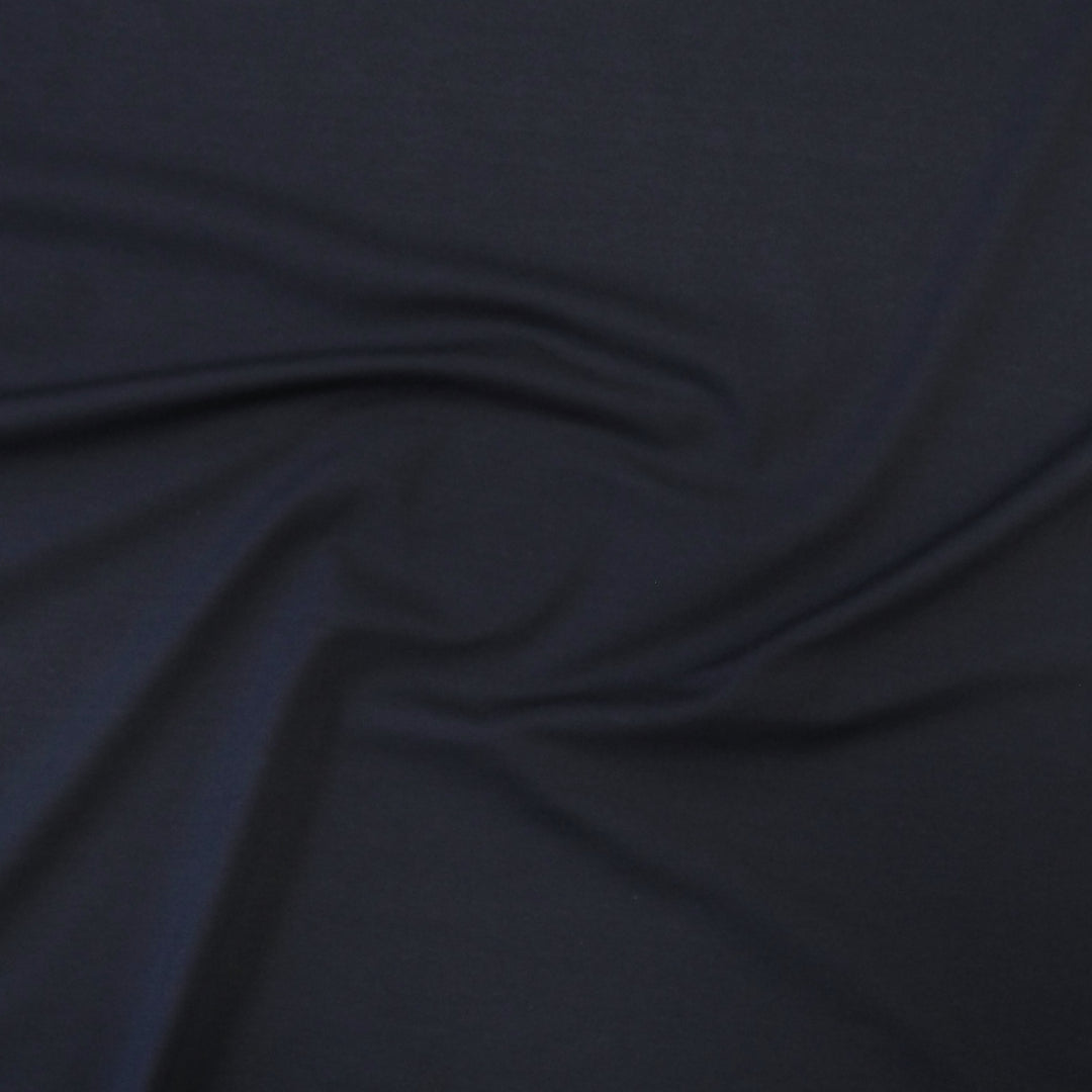 Ink navy blue cotton jersey fabric, oeko-tex certified