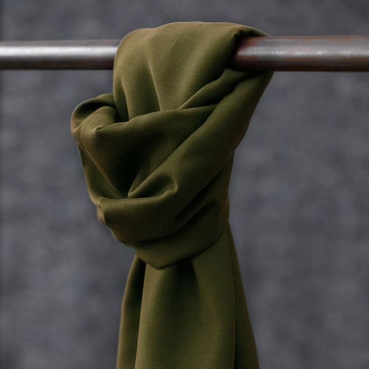 Juniper Meet Milk Smooth Drape Tencel Twill Fabric – rich green Tencel for dressmaking