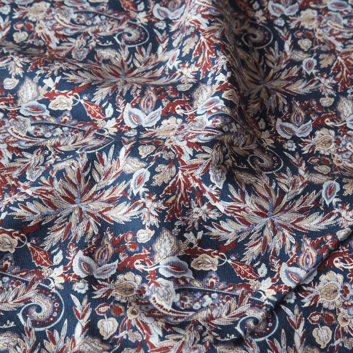 Winter Paisley light cotton twill fabric with soft brushed finish
