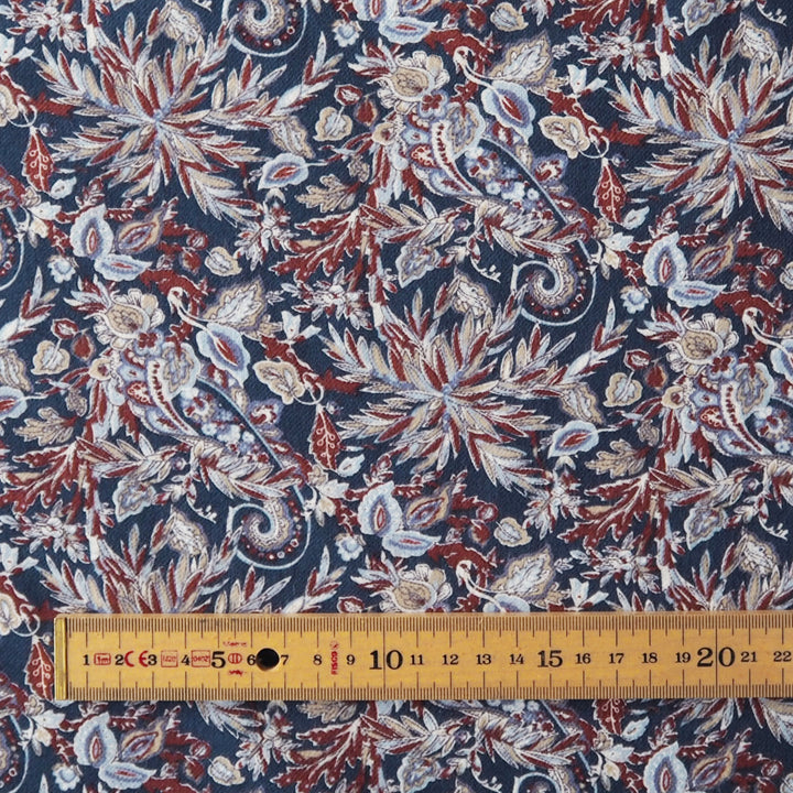 Winter Paisley light cotton twill fabric with soft brushed finish