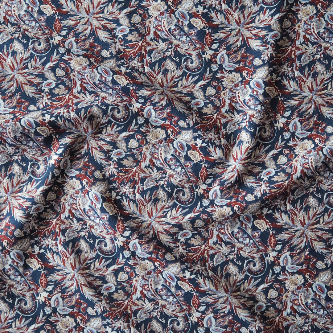 Winter Paisley light cotton twill fabric with soft brushed finish