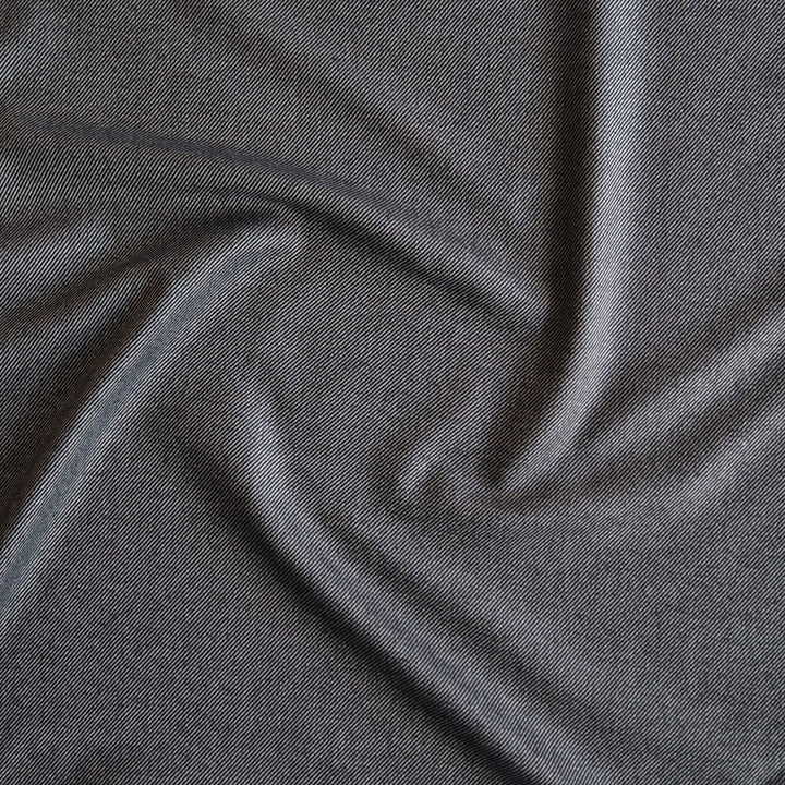 Grey stripe bamboo blended twill fabric with soft drape