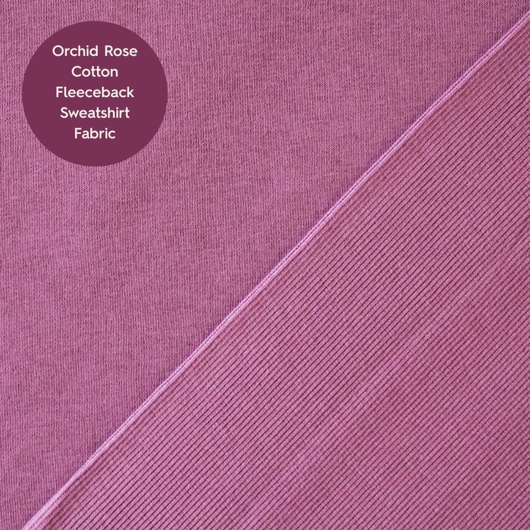 Close-up of orchid pink ribbing fabric with a ribbed texture