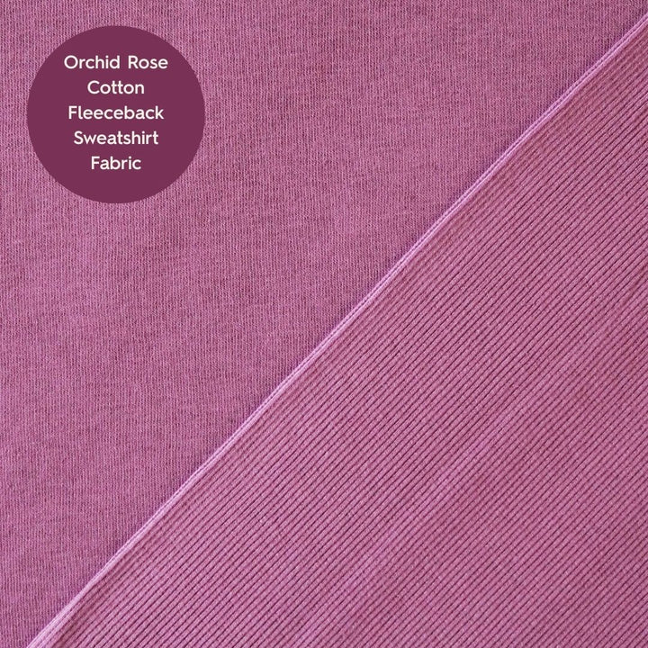 Close-up of orchid pink ribbing fabric with a ribbed texture