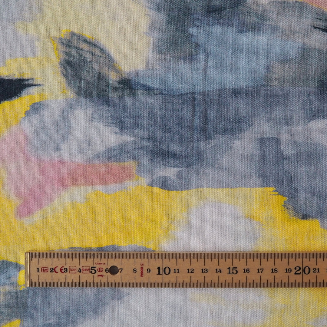 Abstract pattern on a viscose linen dressmaking fabric background