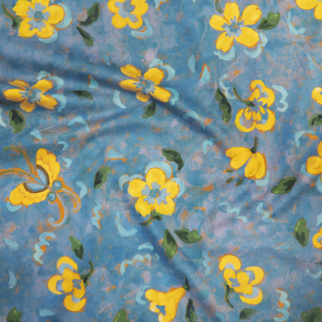 Liberty Artist Muse C Fabric - blue floral design