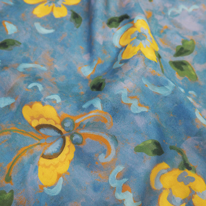 Liberty Artist Muse C Fabric - blue floral design