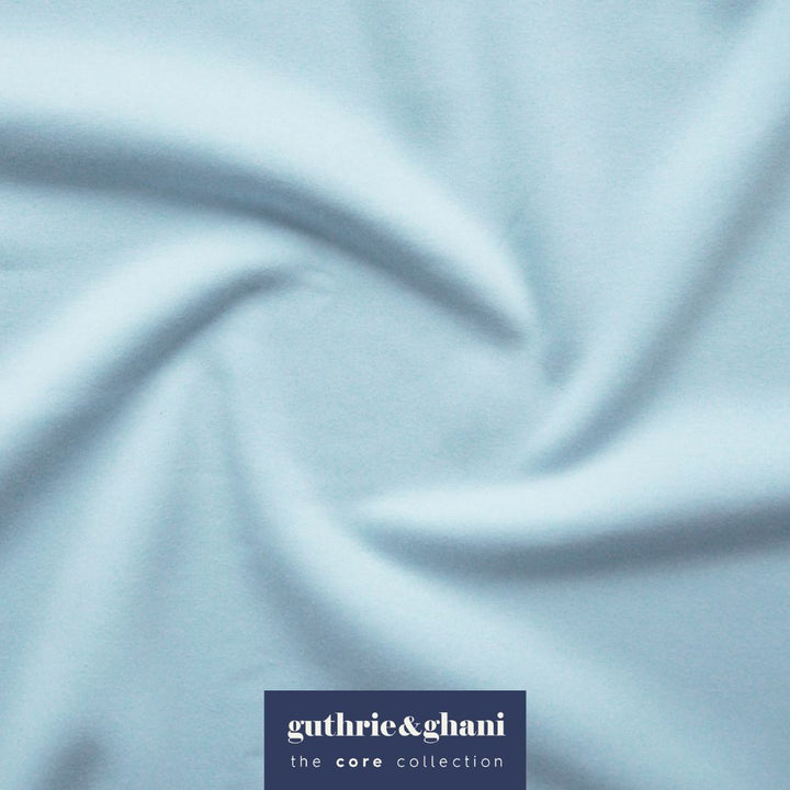 Light blue fabric with 'guthrie & ghani' branding