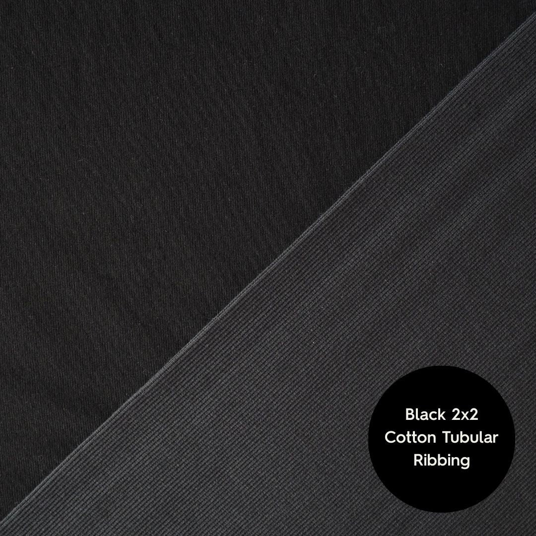 Heavy weight black cotton jersey dressmaking fabric