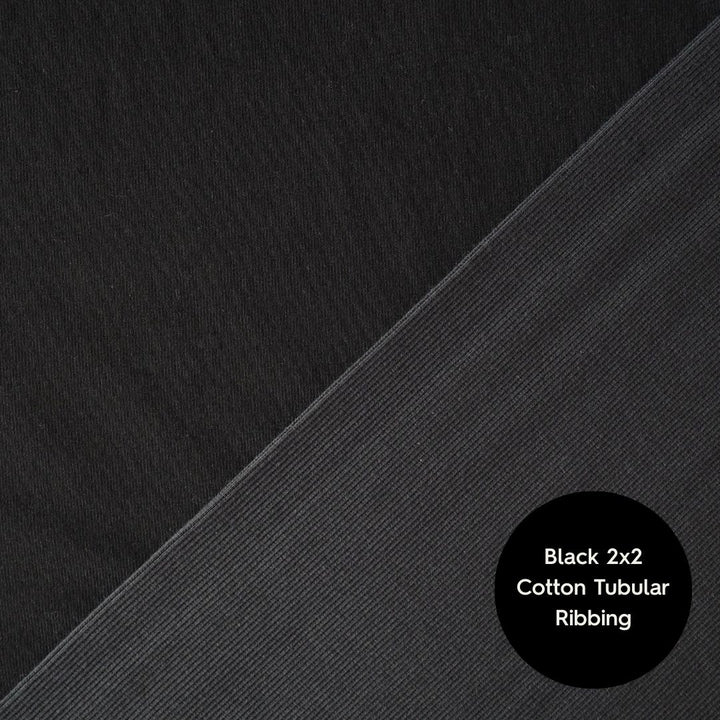 Heavy weight black cotton jersey dressmaking fabric