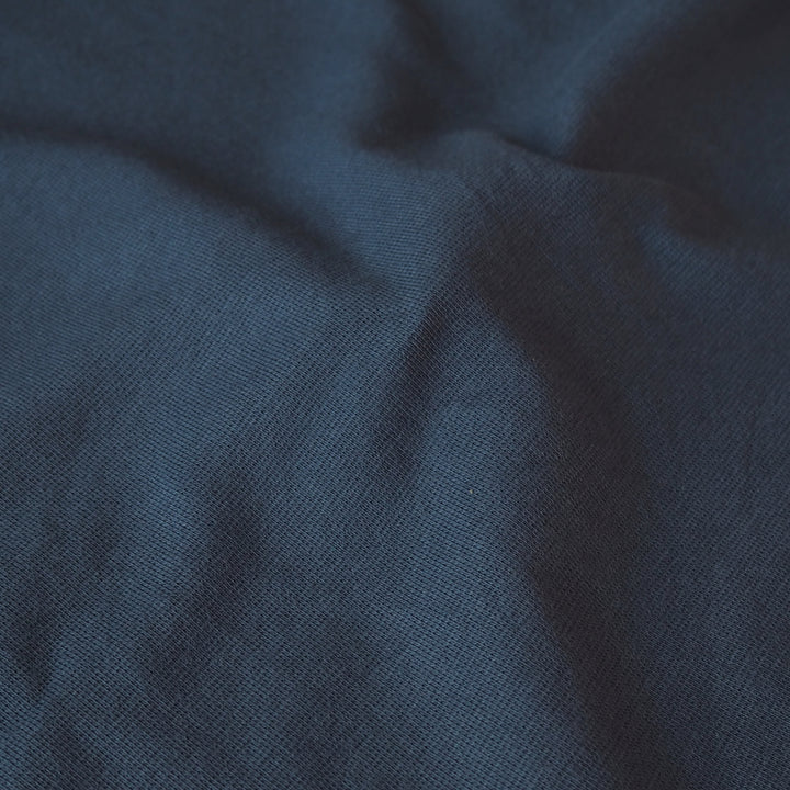 Denim blue tubular cotton ribbing fabric