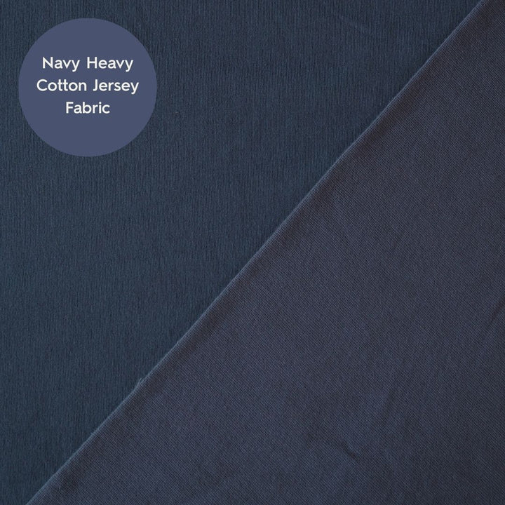 Denim blue tubular cotton ribbing fabric