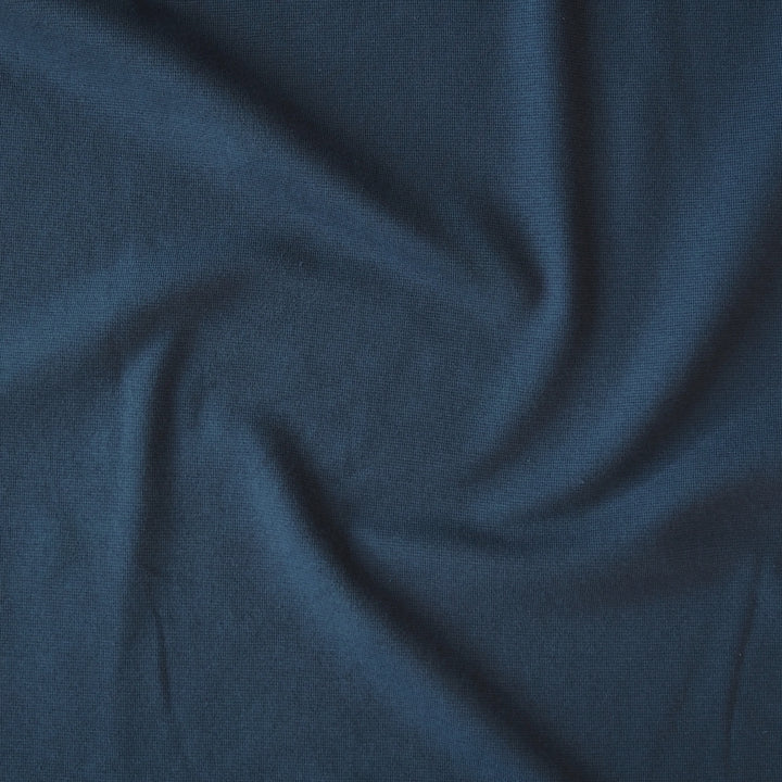 Denim blue tubular cotton ribbing fabric