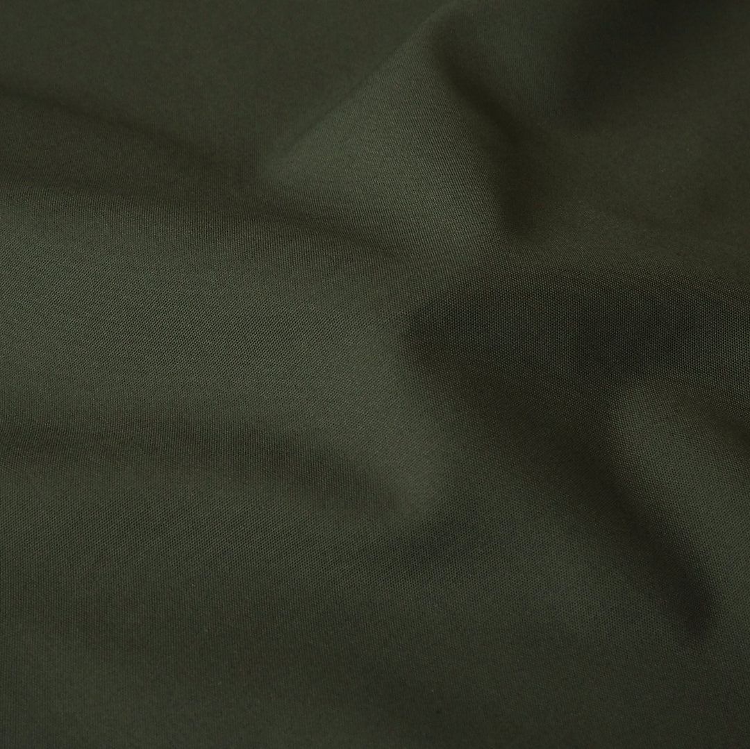 Khaki showerproof cotton canvas fabric for dressmaking jackets and coats