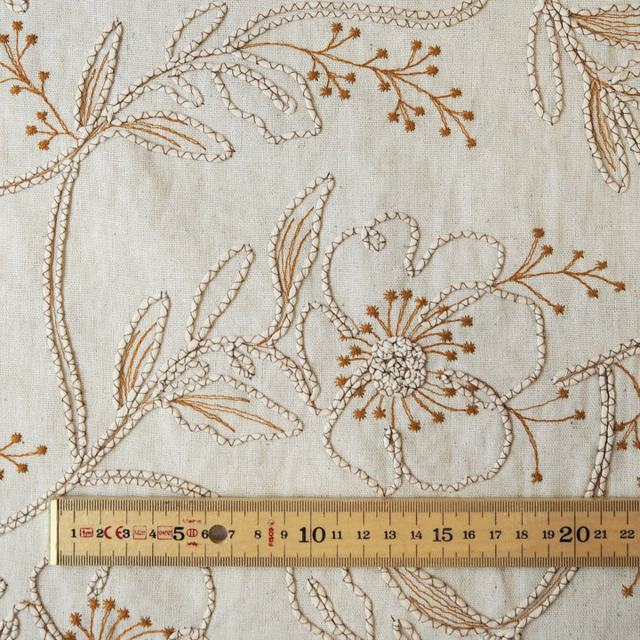 Natural flora raised stitch blended fabric for tops and dresses
