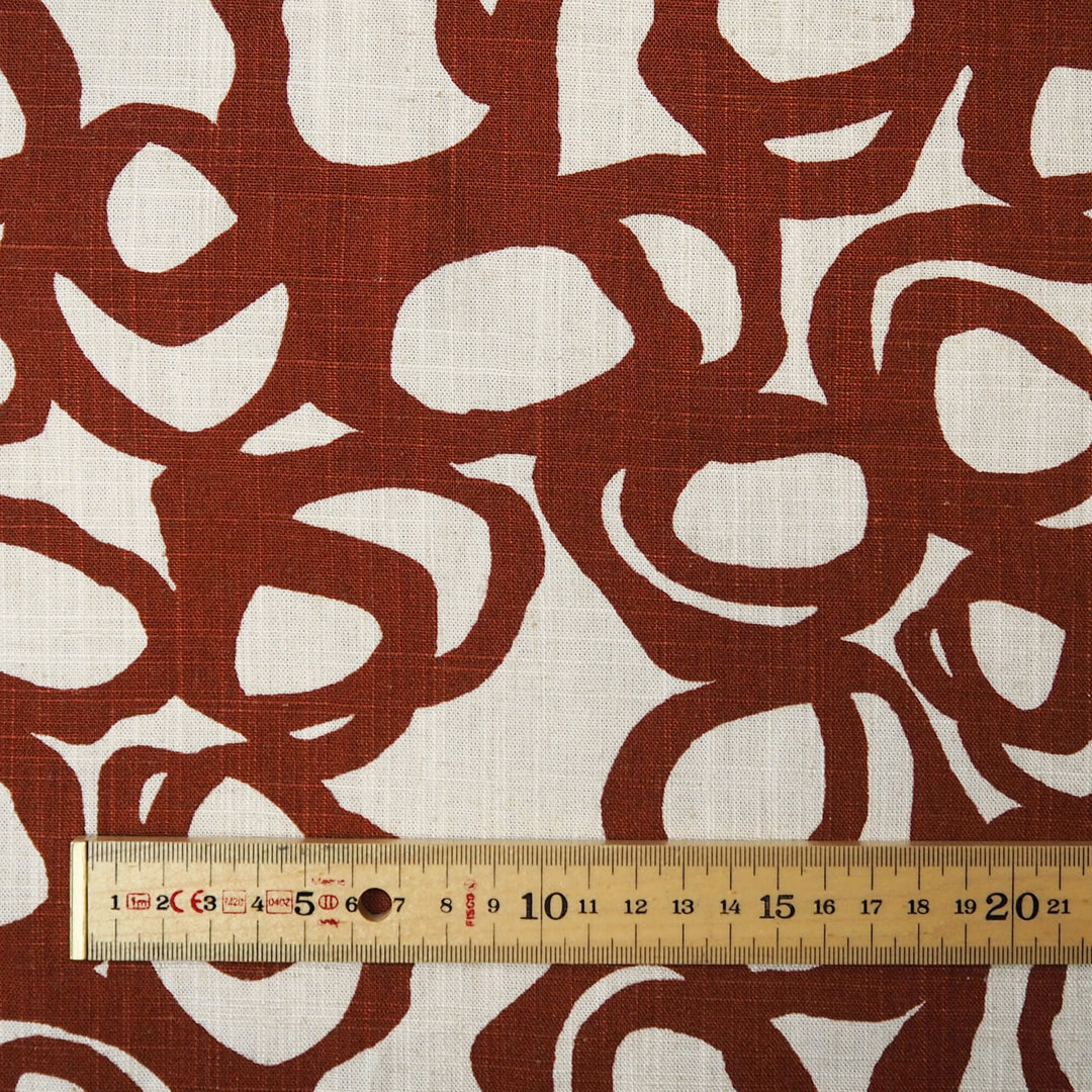 Clay scribble viscose linen fabric for dressmaking