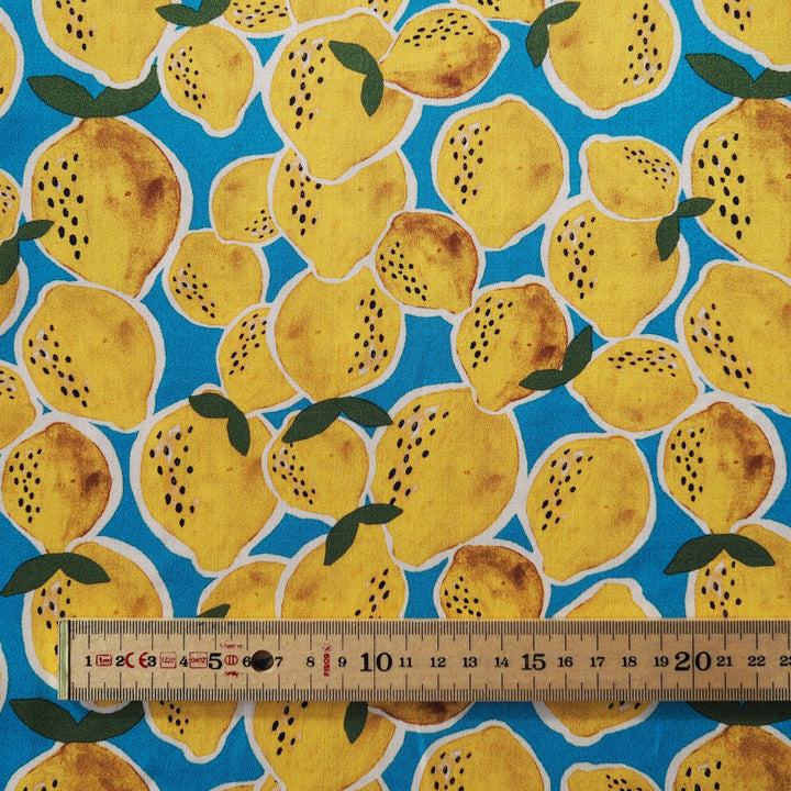 Summer Fruits Viscose Sateen Fabric