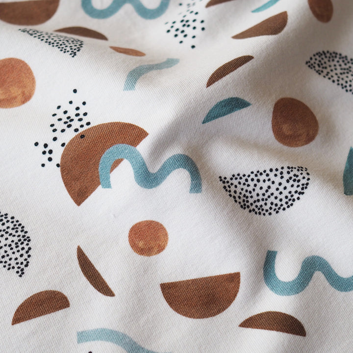 Wiggle shapes cotton French terry sweatshirt fabric for dressmaking