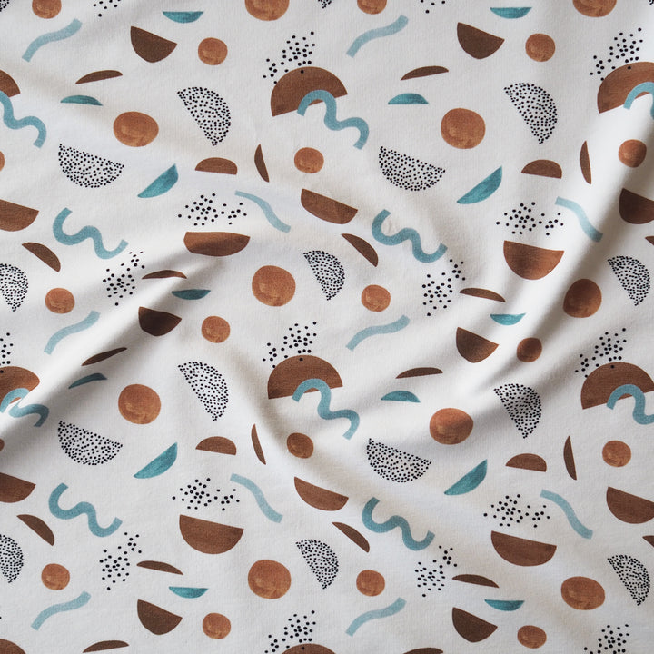 Wiggle shapes cotton French terry sweatshirt fabric for dressmaking