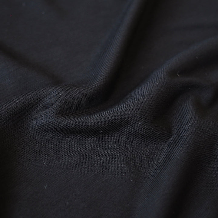 Black Lightweight Seacell Jersey Fabric for dressmaking