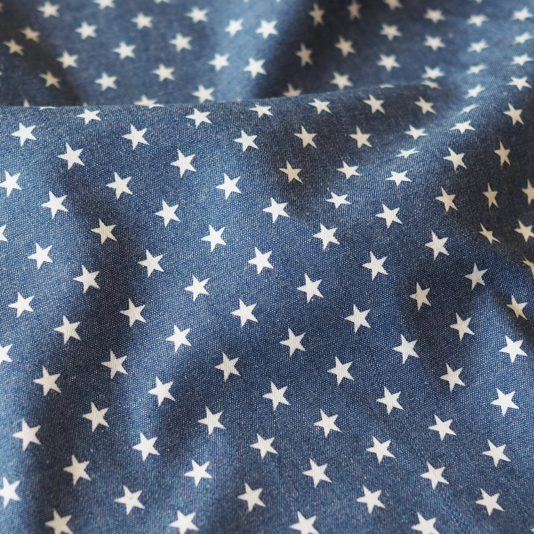 Denim Star Cotton Chambray Fabric for dressmaking
