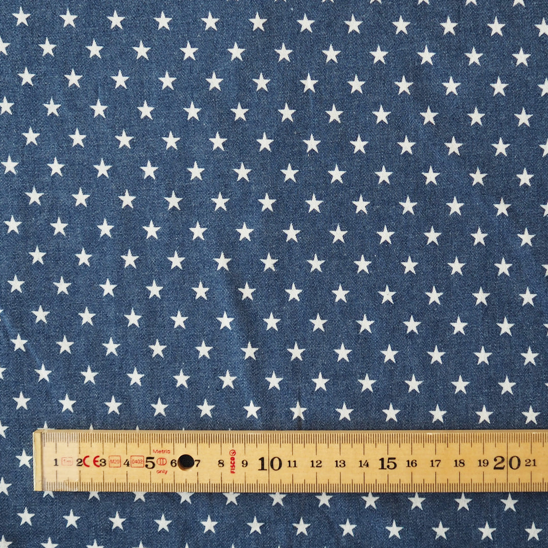 Denim Star Cotton Chambray Fabric for dressmaking