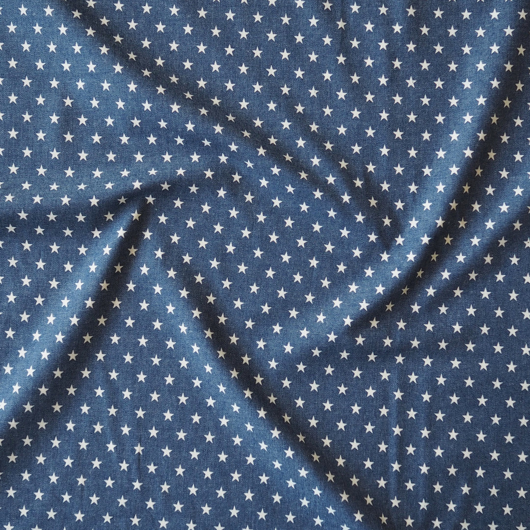 Denim Star Cotton Chambray Fabric for dressmaking