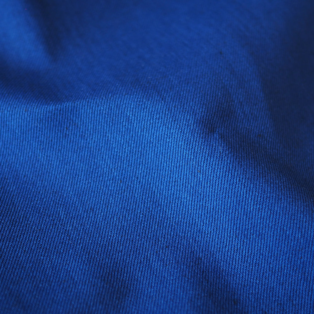 Cobalt Reversible Heavy Cotton Twill Fabric for dressmaking