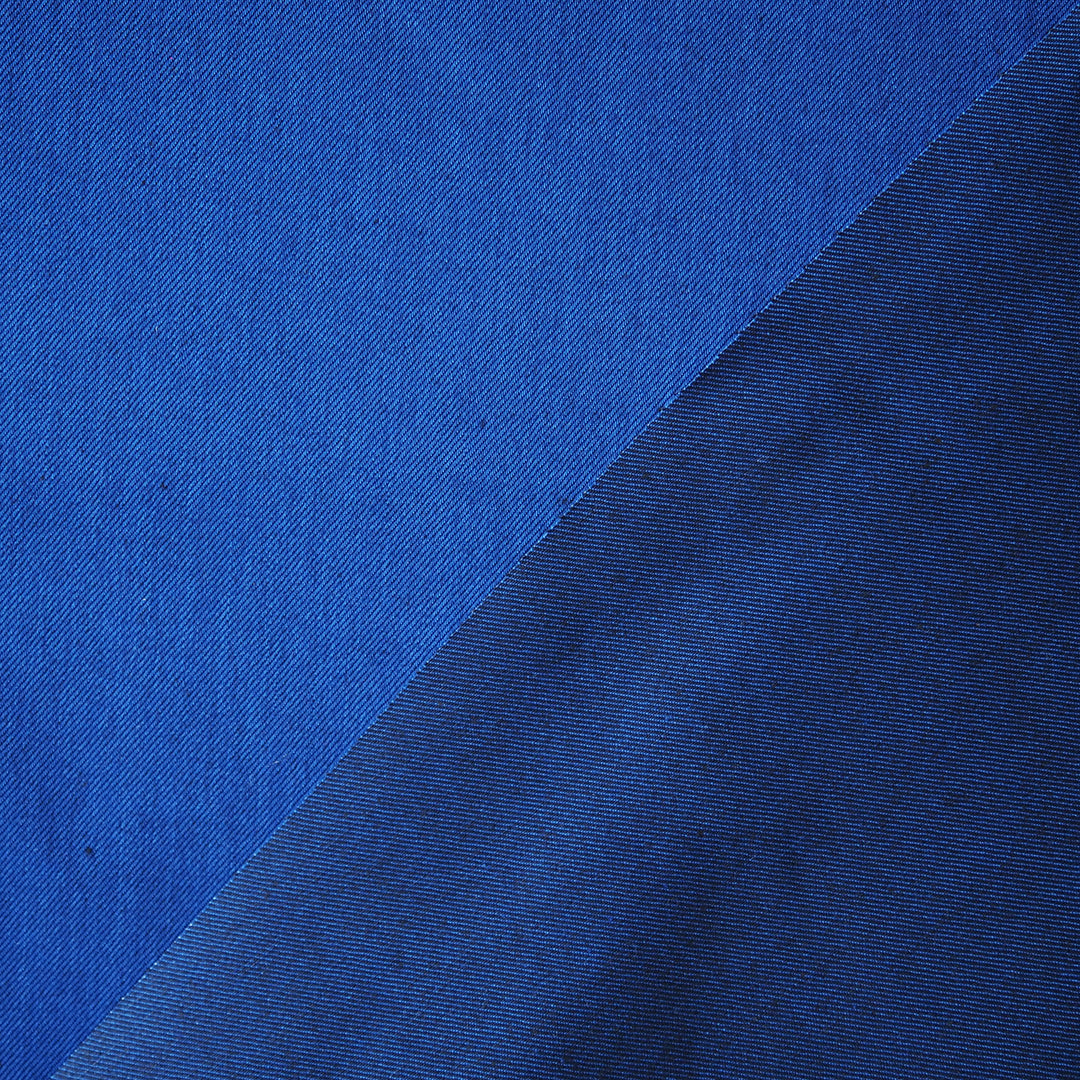 Cobalt Reversible Heavy Cotton Twill Fabric for dressmaking