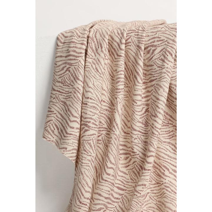 Atelier Brunette Sya Off White EcoVero viscose dressmaking fabric with expressive sketched print