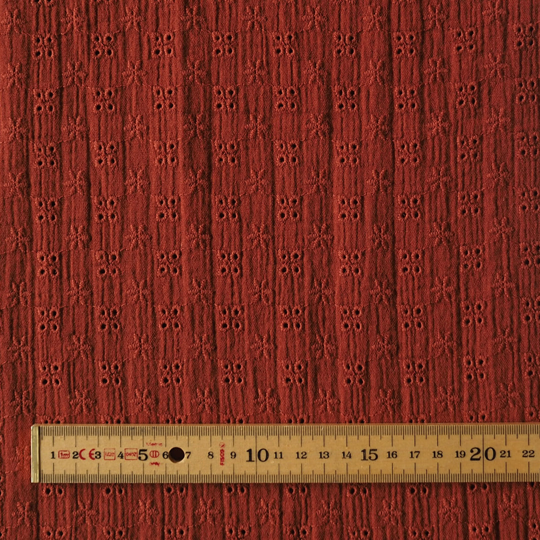 Amber Ditsy Embroidered Cotton Double Gauze Fabric for dressmaking