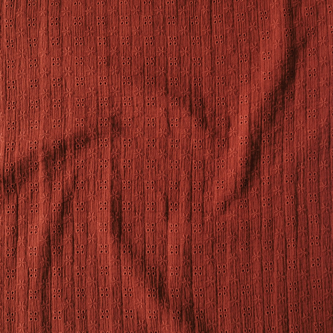 Amber Ditsy Embroidered Cotton Double Gauze Fabric for dressmaking