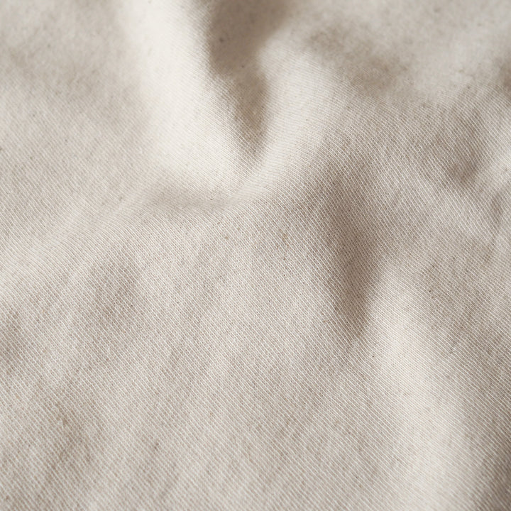 Ecru Fleck Loopback Cotton Linen Sweatshirt Fabric for dressmaking