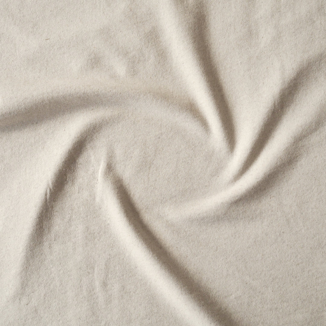 Ecru Fleck Loopback Cotton Linen Sweatshirt Fabric for dressmaking