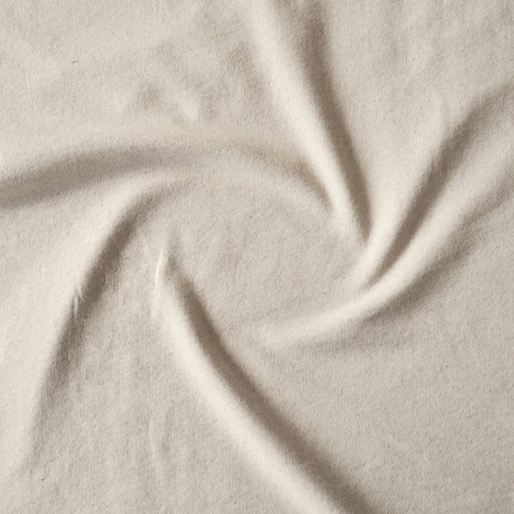 Ecru Fleck Loopback Cotton Linen Sweatshirt Fabric for dressmaking