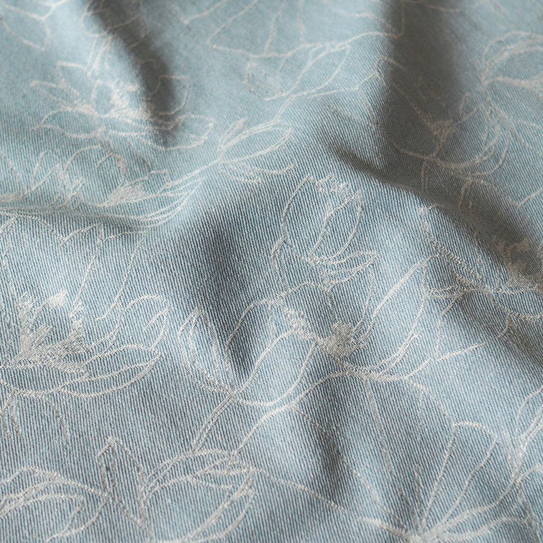 Stonewash Floral Jacquard Denim Fabric for dressmaking