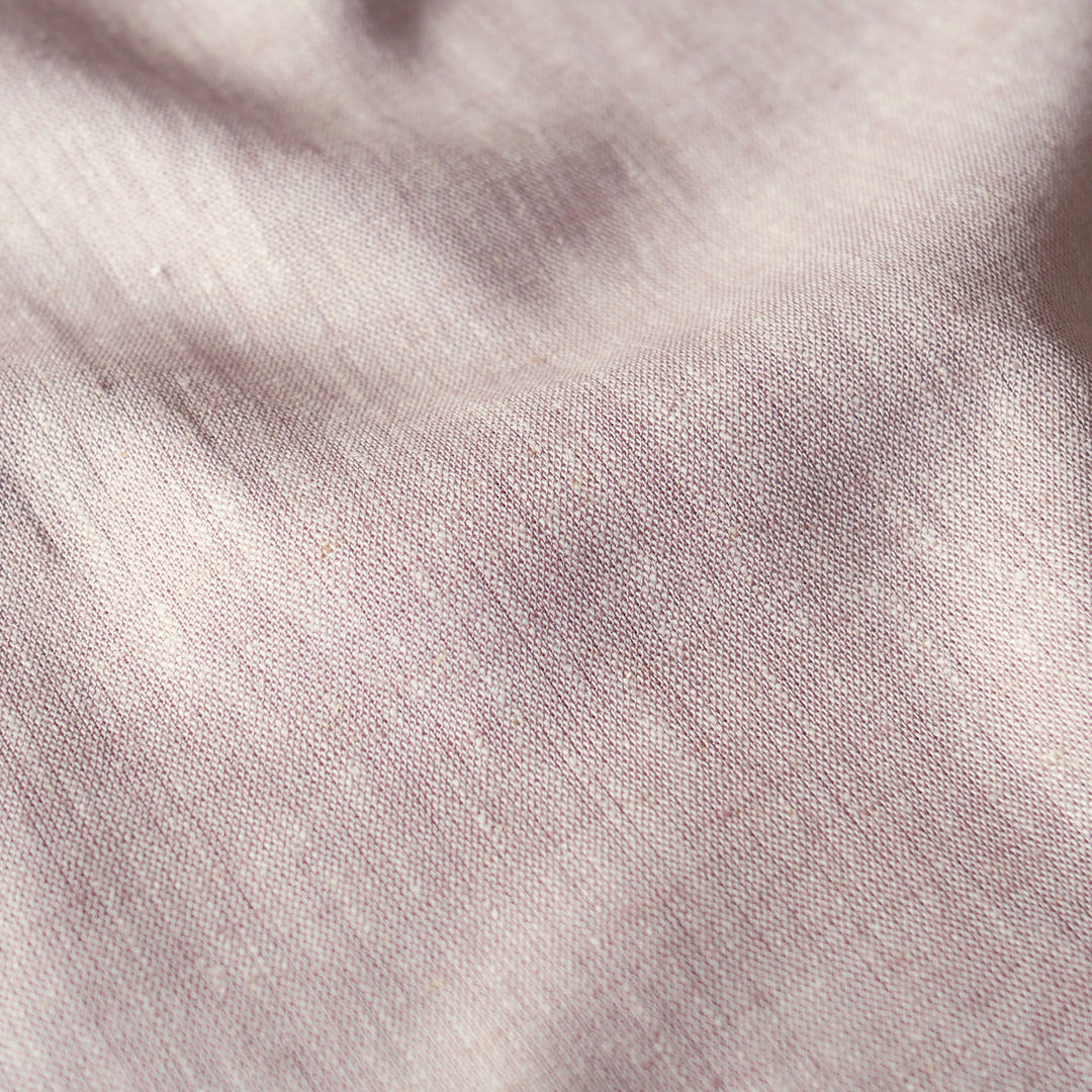 Old Rose Melange Yarn Dyed Linen Cotton Blend Fabric for dressmaking