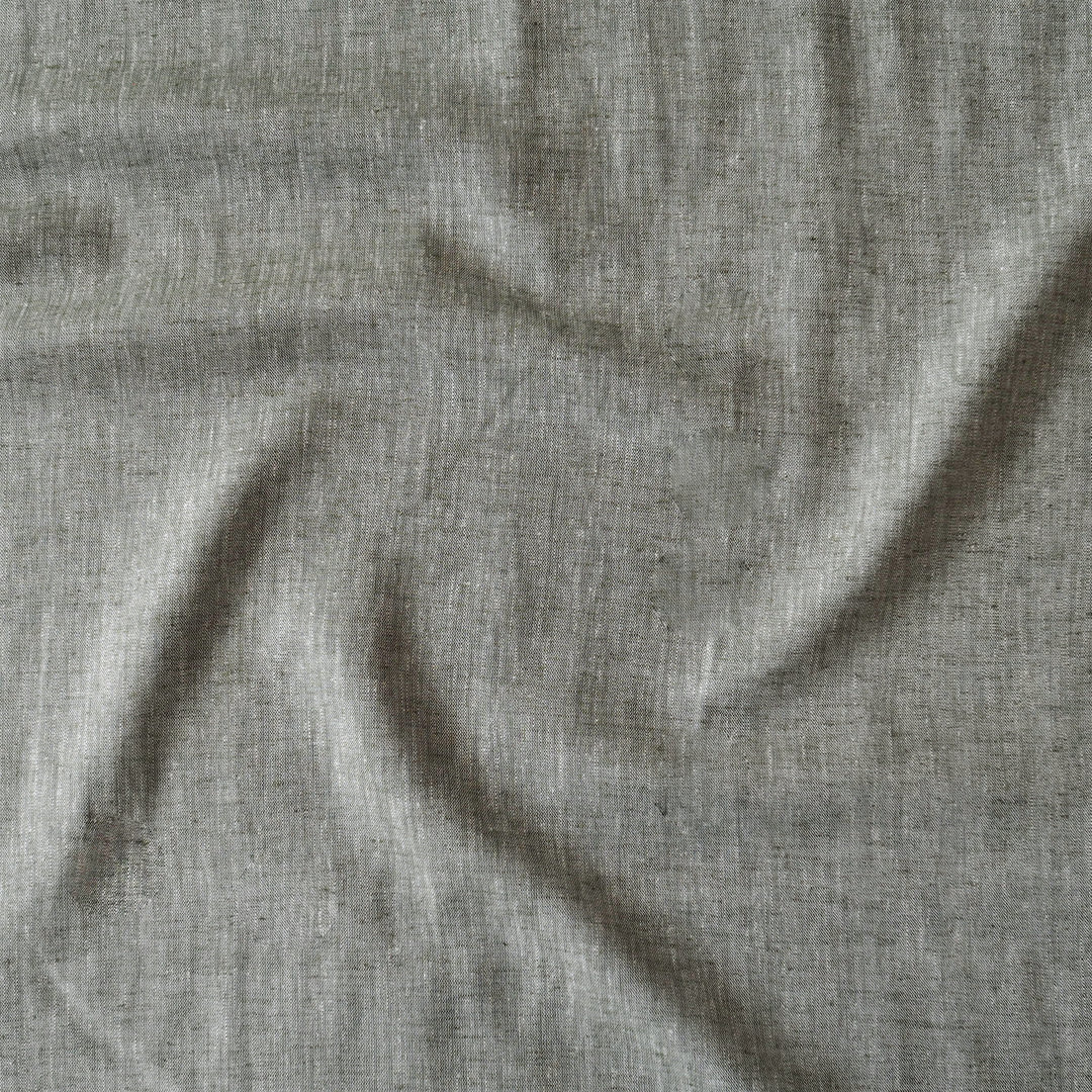 Khaki Melange Yarn Dyed Linen Cotton Blend Fabric for dressmaking